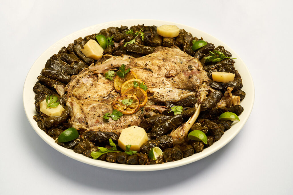Ouzi with vine leaves